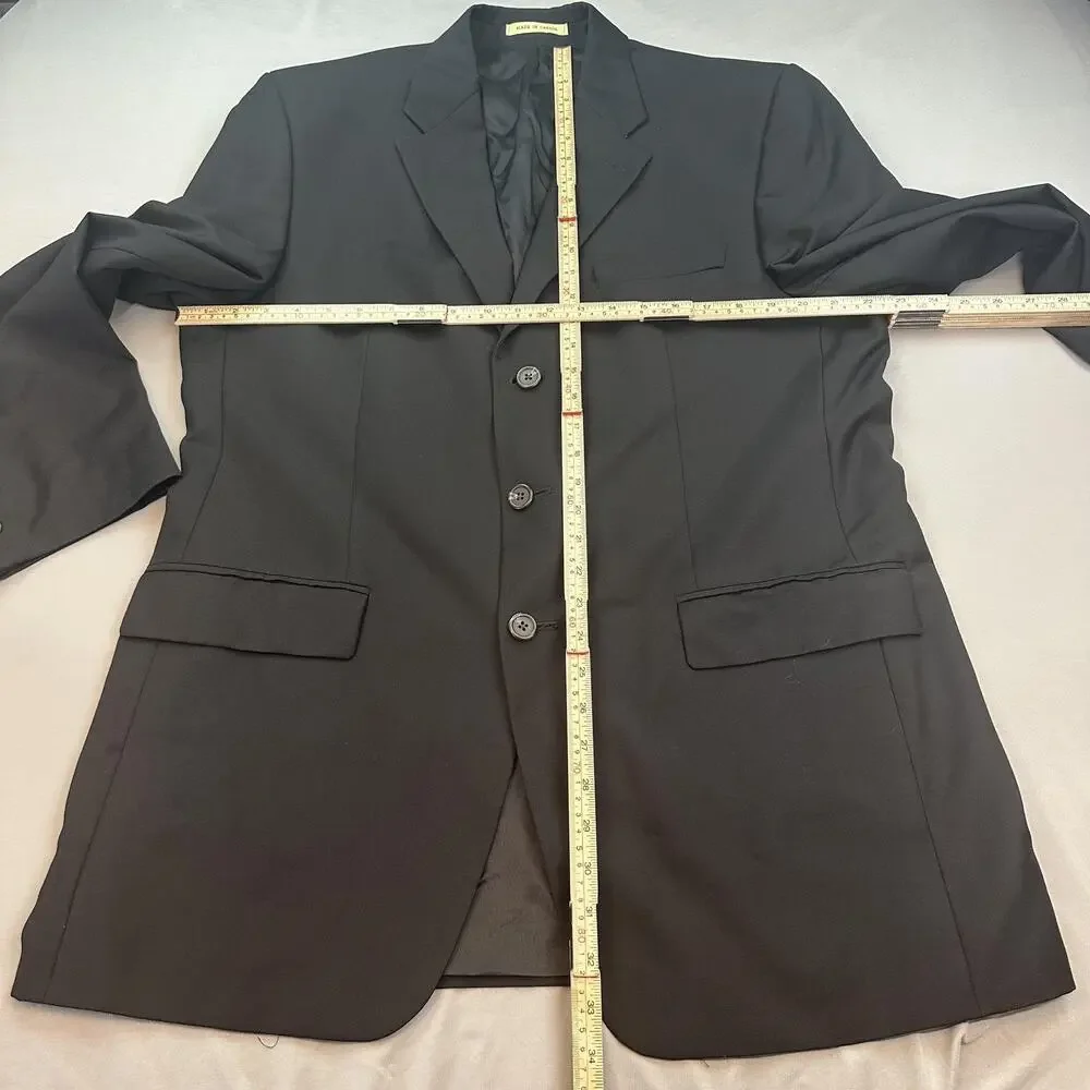 Lauren Ralph Lauren Blazer Mens 42L Black Wool Cashmere Sport Coat 3 Button